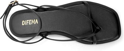 Womens Flats Sandals Square Toe Strappy Ankle Strap Flats in Saudi Arabia