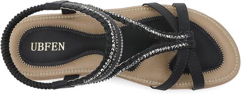 Ubfen Womens Bohemian Flat Sandals مع Back Strap Summer Beach Pling in Saudi Arabia