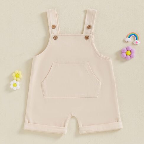 Infant Baby Boy Girl Summer Clothes Sleeveless Suspender Overalls Romper Newborn Summer Clothes 3 6 12 18 Month 2T in Saudi Arabia