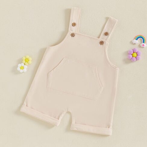 Infant Baby Boy Girl Summer Clothes Sleeveless Suspender Overalls Romper Newborn Summer Clothes 3 6 12 18 Month 2T in Saudi Arabia