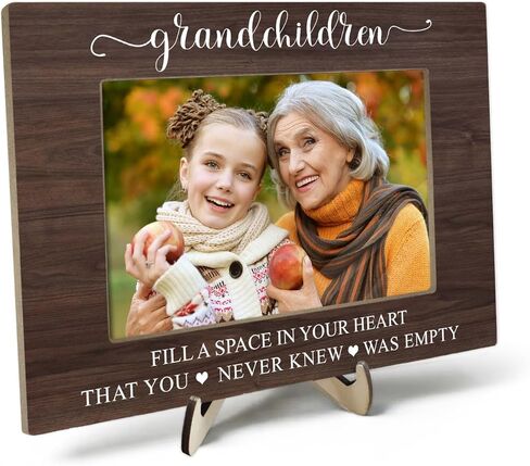 Grandparents Picture Frame, Grandchildren Picture Frame, Newborn Baby Gift for Grandma Grandpa, Birthday Gifts, Grandchildren Fill Your Heart with Love, Home Office Bedroom Desk Decor, 4x6Inch Photo (White-Grandchildren) in Kuwait