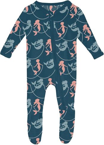 KicKee Pants baby-girls Print Footie With 2 Way Zipper (Infant) in Saudi Arabia