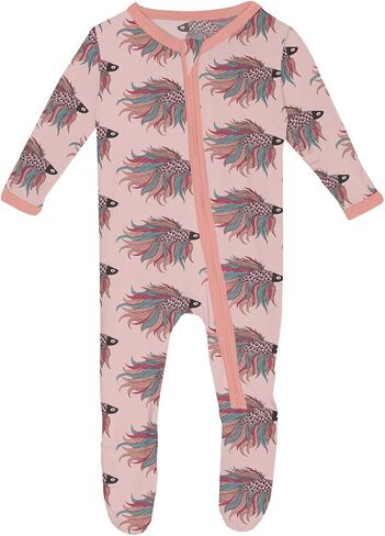 KicKee Pants baby-girls Print Footie With 2 Way Zipper (Infant) in Saudi Arabia