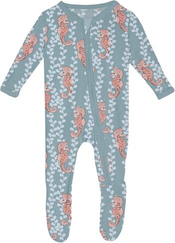 KicKee Pants baby-girls Print Footie With 2 Way Zipper (Infant) in Saudi Arabia