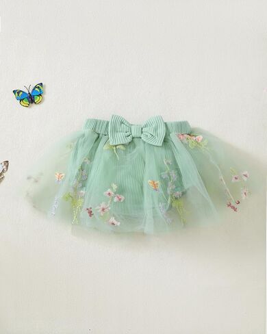Renotemy Baby Girl First Birthday Outfit 1 Year Old Girl Romper+Tulle Dress Skirt Set Gifts Cake Smash Photo Shoot with Hat in Saudi Arabia