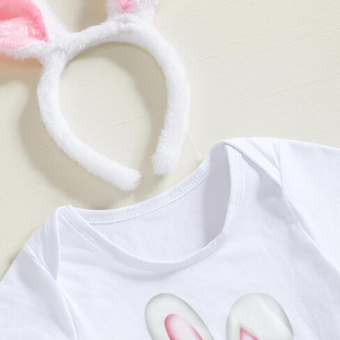 Newborn Easter Bunny Outfit Baby Girl Easter Outfits Bodysuit+ Tutu Skirt+ Bunny Ear Headband 3Pcs Clothes Set in Saudi Arabia