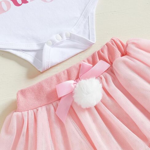 Newborn Easter Bunny Outfit Baby Girl Easter Outfits Bodysuit+ Tutu Skirt+ Bunny Ear Headband 3Pcs Clothes Set in Saudi Arabia