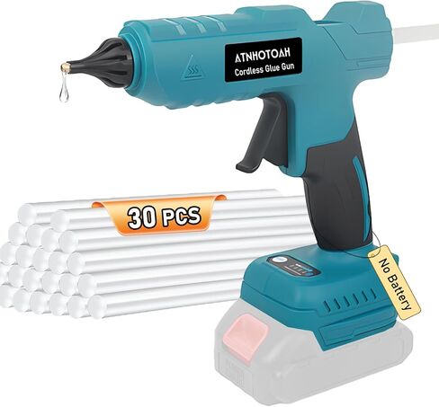 Cordless Hot Glue Gun 100W for Makita 18V Battery, High-Temp Handheld Electric Power Glue Gun with 30PCS Full Size Glue Sticks for DIY Crafts, Repairs, Home, Office & School Projects (No Battery) in Saudi Arabia