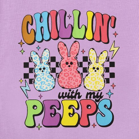 CM C&M WODRO Toddler Boy Girl Easter Shirt Chillin with My Peeps Bunny T-Shirt Short Sleeve Kid Funny Rabbit Graphic Tee Top in Saudi Arabia