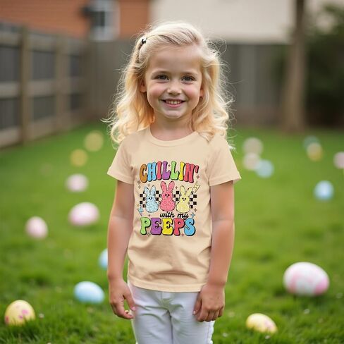 CM C & M WODRO TODDLER BOY GIRL EASTER SHIRT chillin مع Peaps Bunny T-Shirt قصيرة الأكمام in Kuwait
