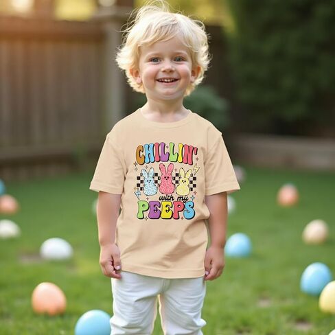 CM C & M WODRO TODDLER BOY GIRL EASTER SHIRT chillin مع Peaps Bunny T-Shirt قصيرة الأكمام in Kuwait