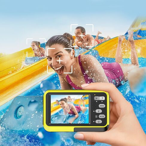 Waterproof Digital Camera 5K Ultra HD, 48MP, Dual Screens (2.8" Rear & 1.7" Front), 16X Zoom, Autofocus, Underwater Camera IP68, Compact for Travel & Vlogging (Green) in Kuwait