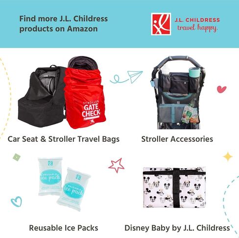 J.L. Childress Breastmilk Cooler & Baby Bottle Bag, Insulated & Leak Proof, Ice Pack Included, Single Bottle, Grey Chevron in Saudi Arabia