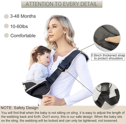 Baby Wrap Carrier, Lightweight Baby Wearing Wraps for Newborn and Infant, Soft Swaddle Holder Carrier, Cozy Baby Sling 7-35 lbs Black+Brown in Saudi Arabia
