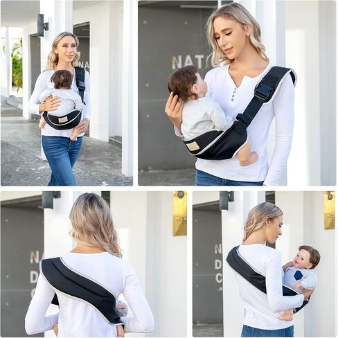 Baby Wrap Carrier, Lightweight Baby Wearing Wraps for Newborn and Infant, Soft Swaddle Holder Carrier, Cozy Baby Sling 7-35 lbs Black+Brown in Saudi Arabia