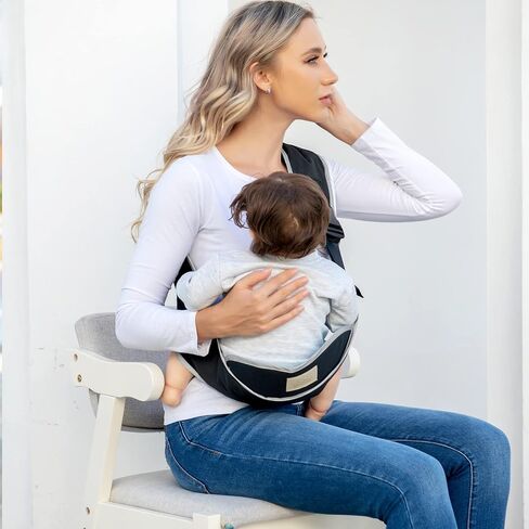 Baby Wrap Carrier, Lightweight Baby Wearing Wraps for Newborn and Infant, Soft Swaddle Holder Carrier, Cozy Baby Sling 7-35 lbs Black+Brown in Saudi Arabia