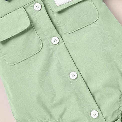 Sinhoon Baby Boy Formal Dress Shirt Infant One Piece Gentleman Outfits Button Up Short Sleeve Solid Bodysuits in Kuwait