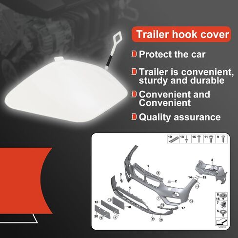 MUNIK Trailer Hitch Cover Mineral Grey for BMW X1 F48 F49 2014-2019 Peat# 51137361220 in Saudi Arabia