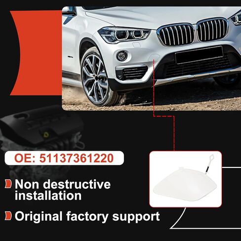 MUNIK Trailer Hitch Cover Mineral Grey for BMW X1 F48 F49 2014-2019 Peat# 51137361220 in Saudi Arabia