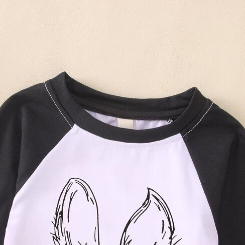 Ritatte Toddler Boys Easter Shirts Bunny with Sunglasses Long Sleeve Raglan T-Shirt Funny Rabbit Graphic Tops in Kuwait