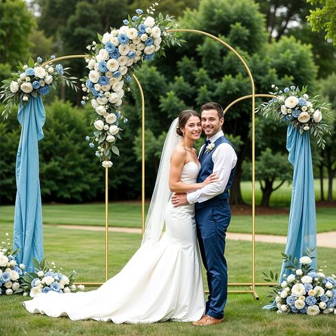 Arch Backdrop Stand, Metal Arch Backdrop Stand Set of 3 (7.2FT/6.5FT/5.9FT), Gold Wedding Party Arch Frame Backdrop Arch arcos para decoracion de Fiestas in Saudi Arabia