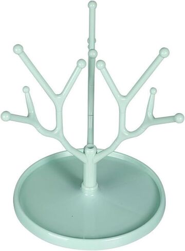 Plastic Baby Bottle Drying Rack, Countertop Baby Bottle Rack for Bottles, Saving Drying Rack with Removable Water Tray For Kitchen (Green, 9×10.8inch) in Saudi Arabia