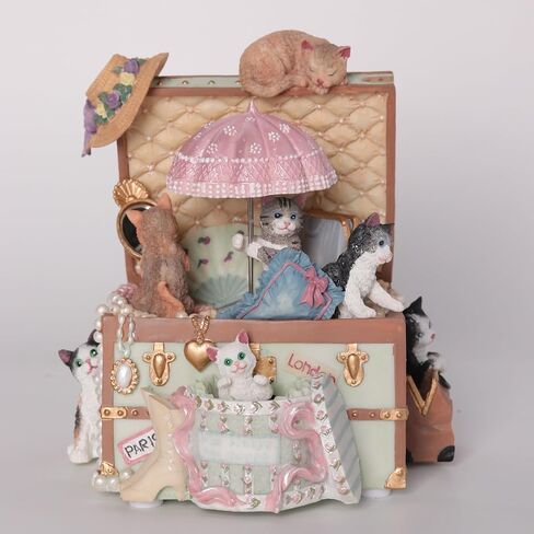 Sewing Machine Music Box, Cute Cat Element with Two Rotating Fittings, Tailoring Machine Music Box for Girls Birthday Gift Valentine in Saudi Arabia