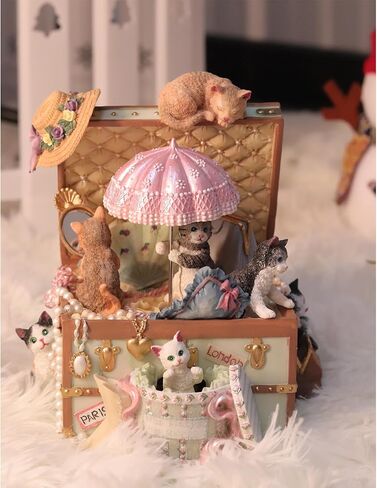 Sewing Machine Music Box, Cute Cat Element with Two Rotating Fittings, Tailoring Machine Music Box for Girls Birthday Gift Valentine in Saudi Arabia