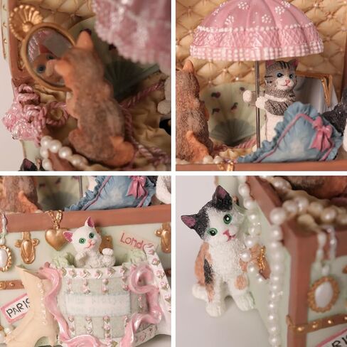 Sewing Machine Music Box, Cute Cat Element with Two Rotating Fittings, Tailoring Machine Music Box for Girls Birthday Gift Valentine in Saudi Arabia