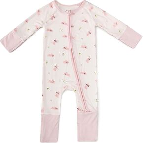 Ultra-Soft Baby Romper with Foot Cuffs, Baby Girl Clothes, Baby Boy Clothes, 0-24 Months