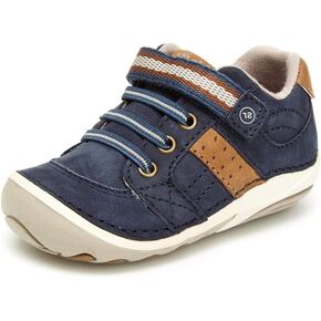Stride Rite Boys Artie Lightweight Leather Sneaker, Navy, 3.5 W US-Infant