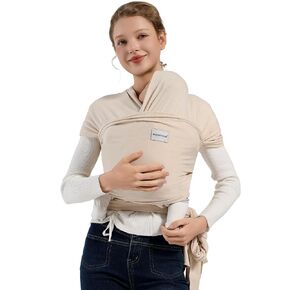 Baby Wraps Carrier, Baby Carrier Wrap Newborn Sling, Baby Wearing Wrap Newborn Wrap Carrier, Baby Sling Carriers for Newborn and Infant, Beige
