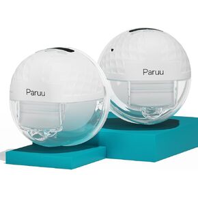 Paruu P10 Hands-Free Breast Pump Wearable, 338mmHg Strong Suction, Low Noise, 4 Modes & 9 Levels,19/21/24/28mm Insert/Flange, 2 Pack (White)