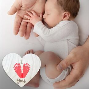 طقم تذكار الطفل - DIY Handprint & Ettroprint Kit مع حبر PAD ، وقصة العرض "I Love You" ، وهدية مخصصة للذاكرة للحديدين الجدد ، والآباء الجدد ، واحتفالات عيد الميلاد الأولى (المحبة)