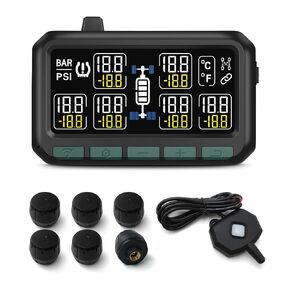 Easesueper Trailer Tire Pressure Monitoring System with 8 Sensor (0-199PSI) and 1 Repeater,Large Screen, Endurance Battery Life,7 Alarm Modes, Wireless Sensor Pairing,RV TPMS 2024 Version