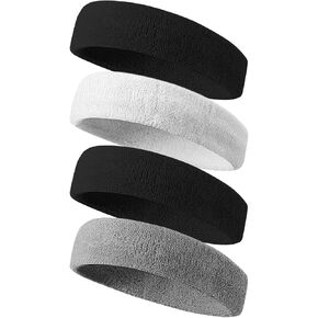 Tanluhu Sweatbands Sport Headbands for Men & Women,Terry Cloth Sweat Band for Tennis, Running, Basketball, Working Out, Execise - Athletic Sweat Cotton Headband Outdoor
