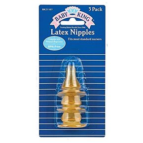 Baby King 3 Pack Latex Nipples