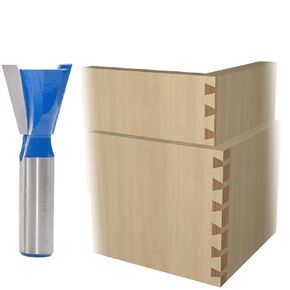 5Pcs Dovetail Router Bit Set 1/2 Inch Shank Half-Blind & Through Dovetail Bits Wood Joints Cutter Tool for Making Boxes Drawers Chests For Engraving Router planing Head Wood Cutter
