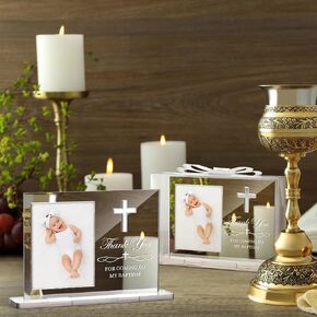 12 Set Baptism Favor for Guest First Communion Gifts Baptism Photo Frame Stand Christening Gifts Thank You for Coming to My Baptism Mi Bautizo Baby Christening Gift Baptism Keepsake for Guest