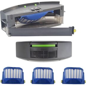 Replacement dust bin box parts accessories compatible with Irobot Roomba 680,681,685,690,695 ONLY,1 dust bin,3 additional filters