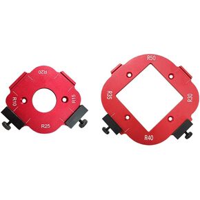 2pcs Router Corner Radius Template for Woodworking, Multifunctional Aluminum Alloy Round Arc Corner Mould, Wooden Board Arc Cutting Auxiliary Tool DIY Template R10/R15/R20/R25/R30/R35/R40/R50
