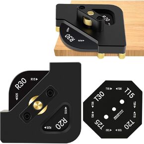 Router Corner Radius Template,8 in 1 Aluminum Alloy Router Guides for Woodworking,Corner Routing Guide Set,Quick-Jig Router Bit Templates (R10 R15 R20 R30 T15 T20 T25 T30)