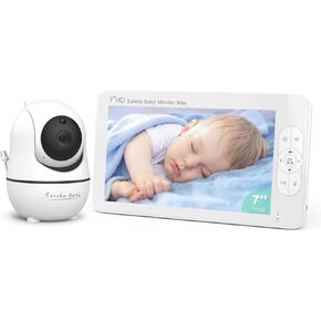 Baby Monitor Max with 7’’ 1920 * 1080 HD Display, Night Vision, 2-Way Intercom, Pan-Tilt-Zoom Video Baby Camera, Auto-Pair and No WiFi, Temperature Sensor, VOX Mode and 22h Battery