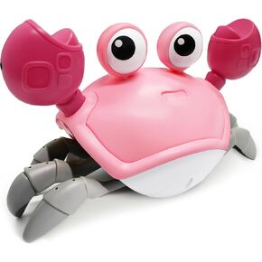 Crawling Crab Baby Toy, Interactive Infant Tummy Time Crab with Music, Toddler Walking Dancing Crab, Fun Boy Girl 3+ Year Old Baby Crab Toy Birthday Gift (Green)