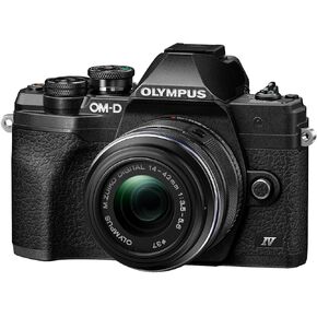 OM SYSTEM Olympus OM-D E-M10 Mark IV Silver Camera Body & Olympus M.Zuiko Digital 14-42mm F3.5-5.6 II R Lens Black
