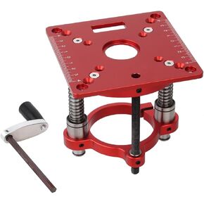 Mini Router Table Insert Plate And Router Lift for 65mm Diameter Universal Trimming Machine,Aluminium Square Woodworking Benches Router Flip Plate,Liftable edge trimming engraving table