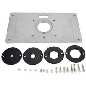 Router Table Insert Plate, Aluminum DIY Router Table for Woodworking (235mm x 120mm x 8mm Silver)