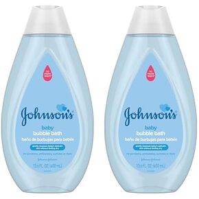 Johnson's Baby Bubble Bath for Gentle Baby Skin Care, Paraben-Free, Pediatrician-Tested, Hypoallergenic, Tear-Free, Dye-Phthalate & Sulfate-Free, 13.6 Fl Oz (Pack of 2)