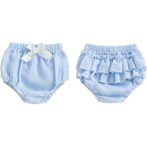 الأطفال المولود الجديد طفلة حفاضات الكشكش يغطي Bloomers مخططة السراويل السراويل الصيفية in Kuwait