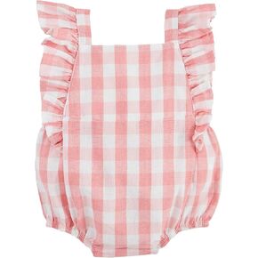 Mud Pie baby-girls Children's Pink Gingham Bubble